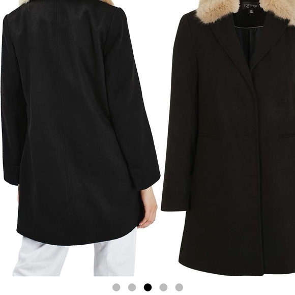 Top Shop, retro coat with fur collar. Black.Coming soon! 6 US (fits like 2-4) - Picture 2 of 6